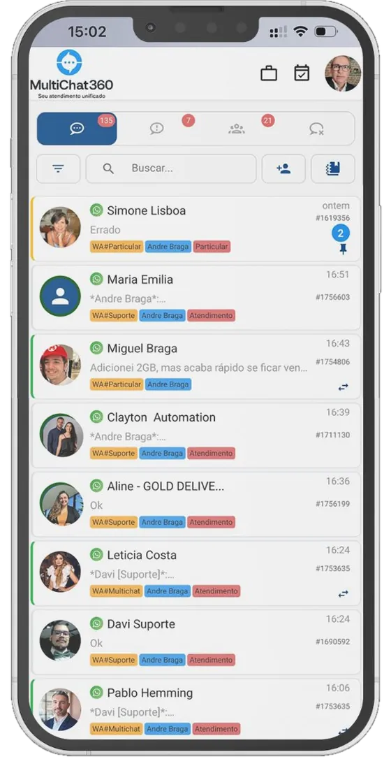 Aplicativo MultiChat360 no celular